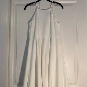 Lulu’s white, high cut skater dress